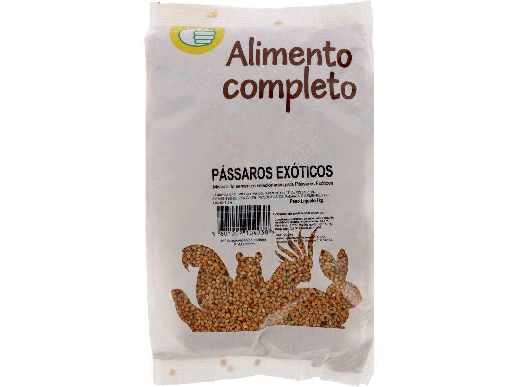 COMIDA PARA P&Aacute;SSAROS EX&Oacute;TICOS POLEGAR MISTURA SEMENTE 1KG