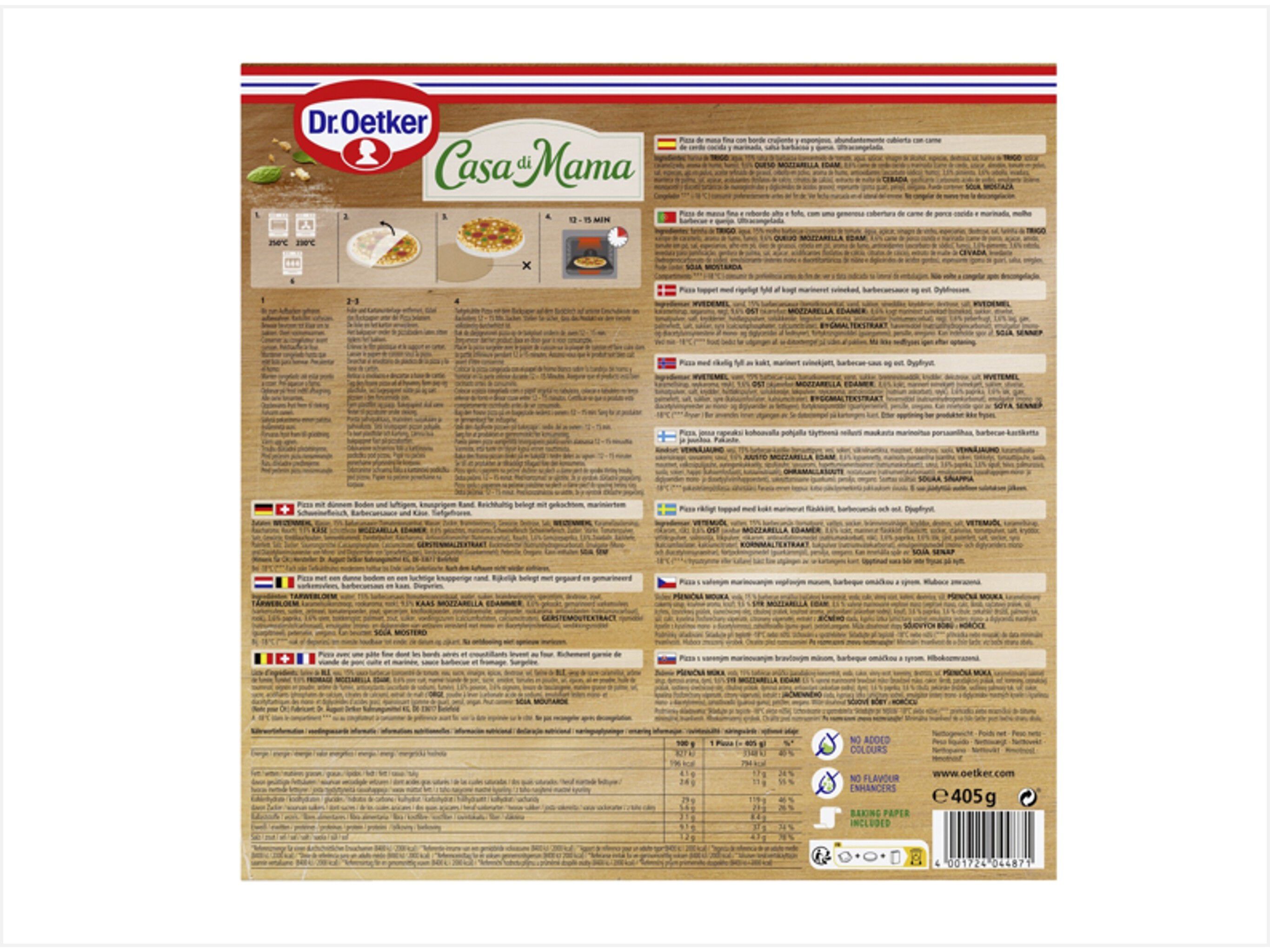 PIZZA DR.OETKER CASA DI MAMA PULLED PORK 405G image number 1
