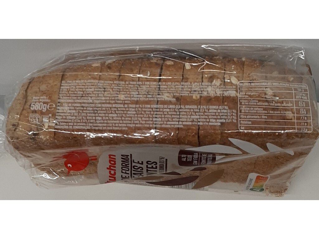 P&Atilde;O DE FORMA AUCHAN CEREAIS E SEMENTES 580 G image number 1