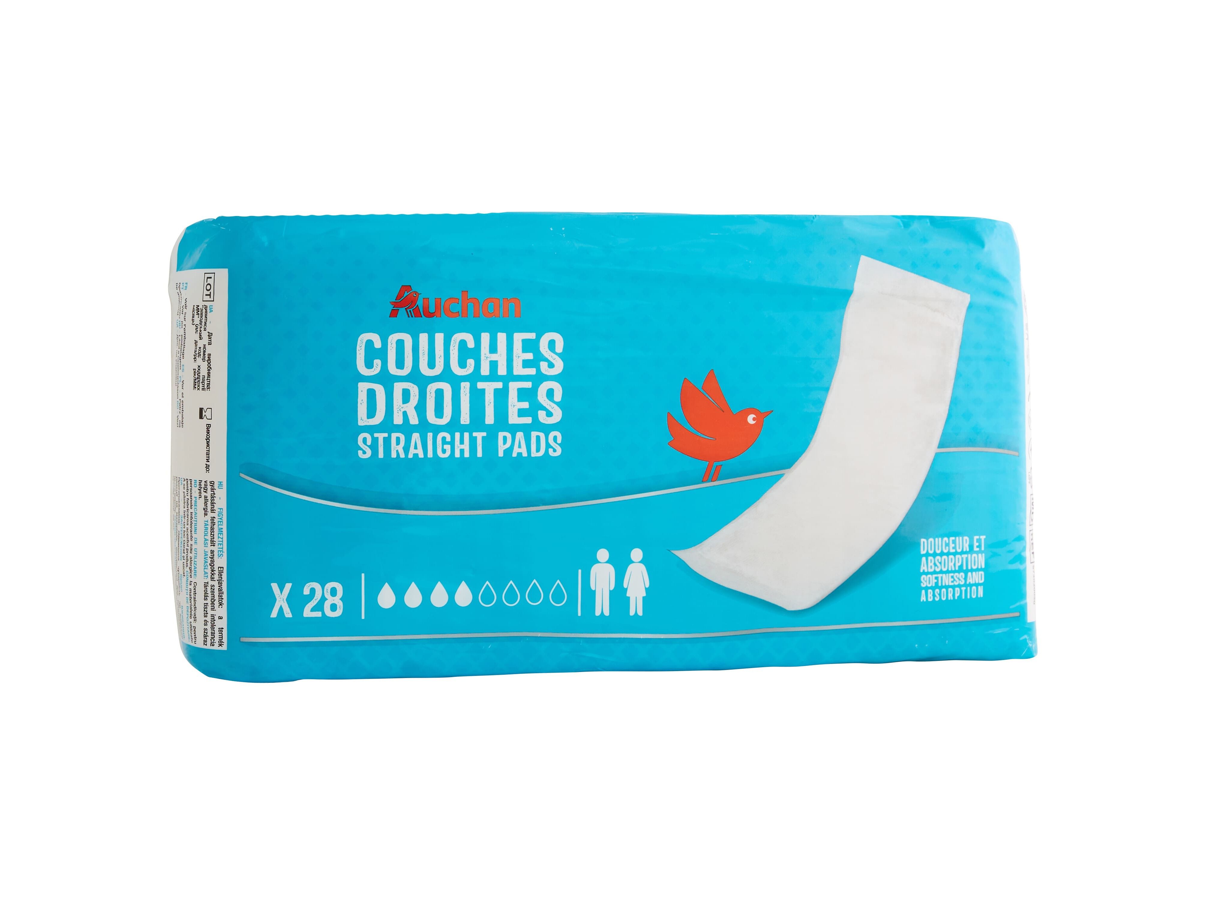 PENSOS INCONTIN&Ecirc;NCIA AUCHAN DIREITAS UNISSEXO 28UN image number 1