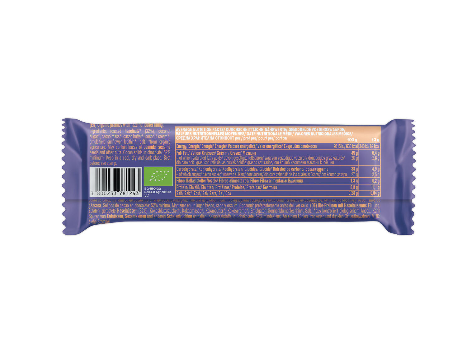 SNACK CHOCOLATE BETT'R RECHEIO AVEL&Atilde; 39 G image number 1