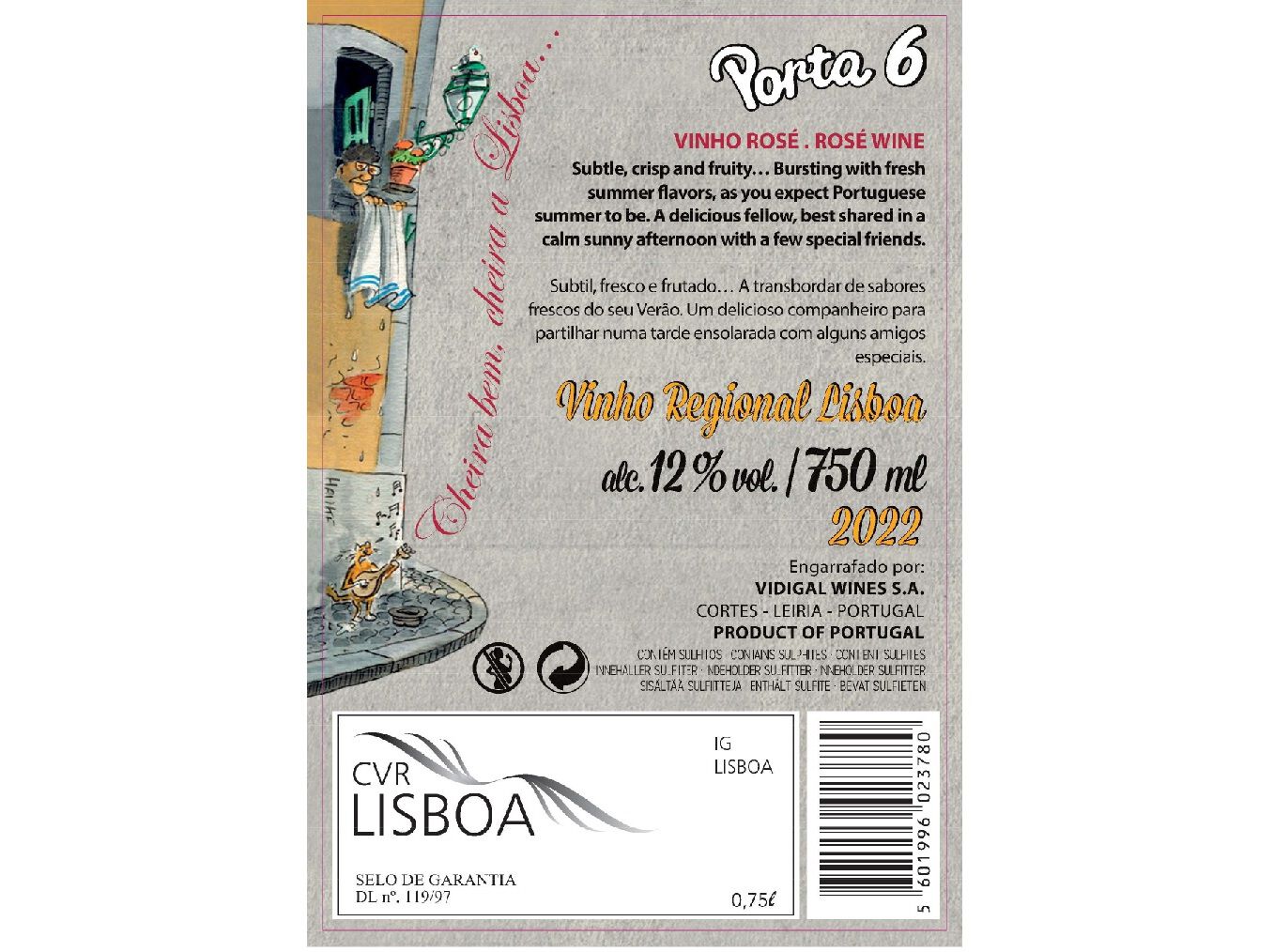 VINHO ROS&Eacute; PORTA 6 LISBOA 0.75L image number 1