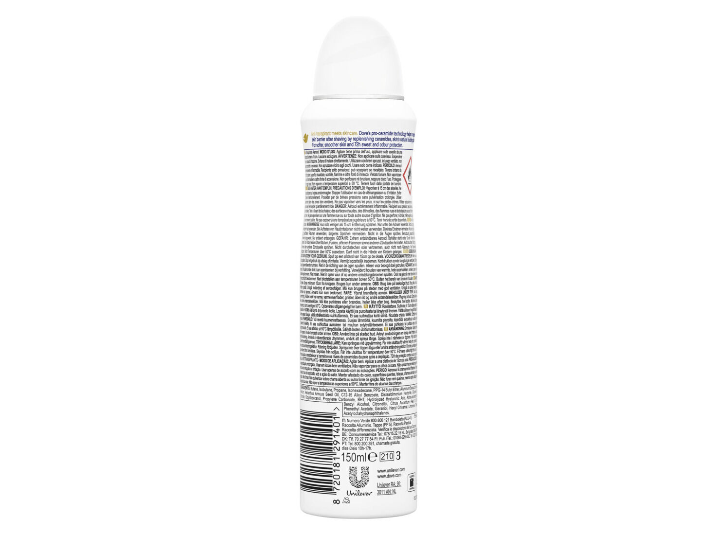 DESODORIZANTE SPRAY DOVE A&Ccedil;A&Iacute; & WATERLILY 72H 150ML image number 1