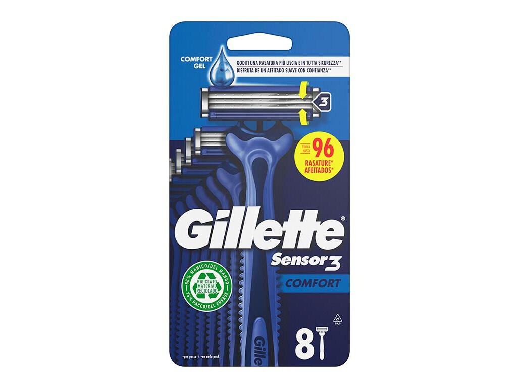 DESCART&Aacute;VEL GILLETTE SENSOR3 COMFORT 8UN image number 0