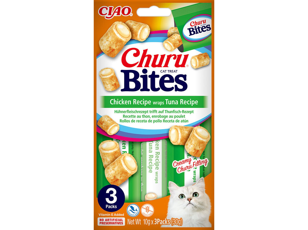SNACK PARA GATO CIAO CHURU FRANGO / ATUM 3X10G image number 0