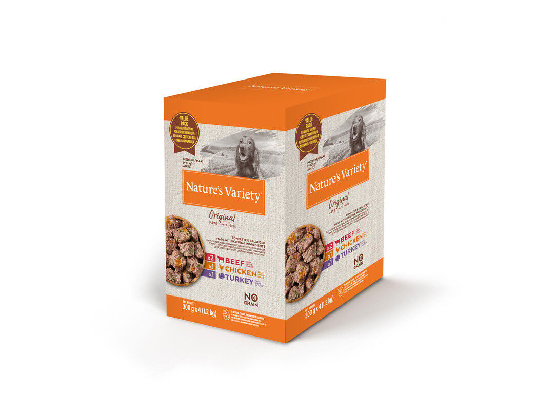 COMIDA H&Uacute;MIDA NATURE'S VARIETY C&Atilde;O MULTIPACK 4X300G image number 1