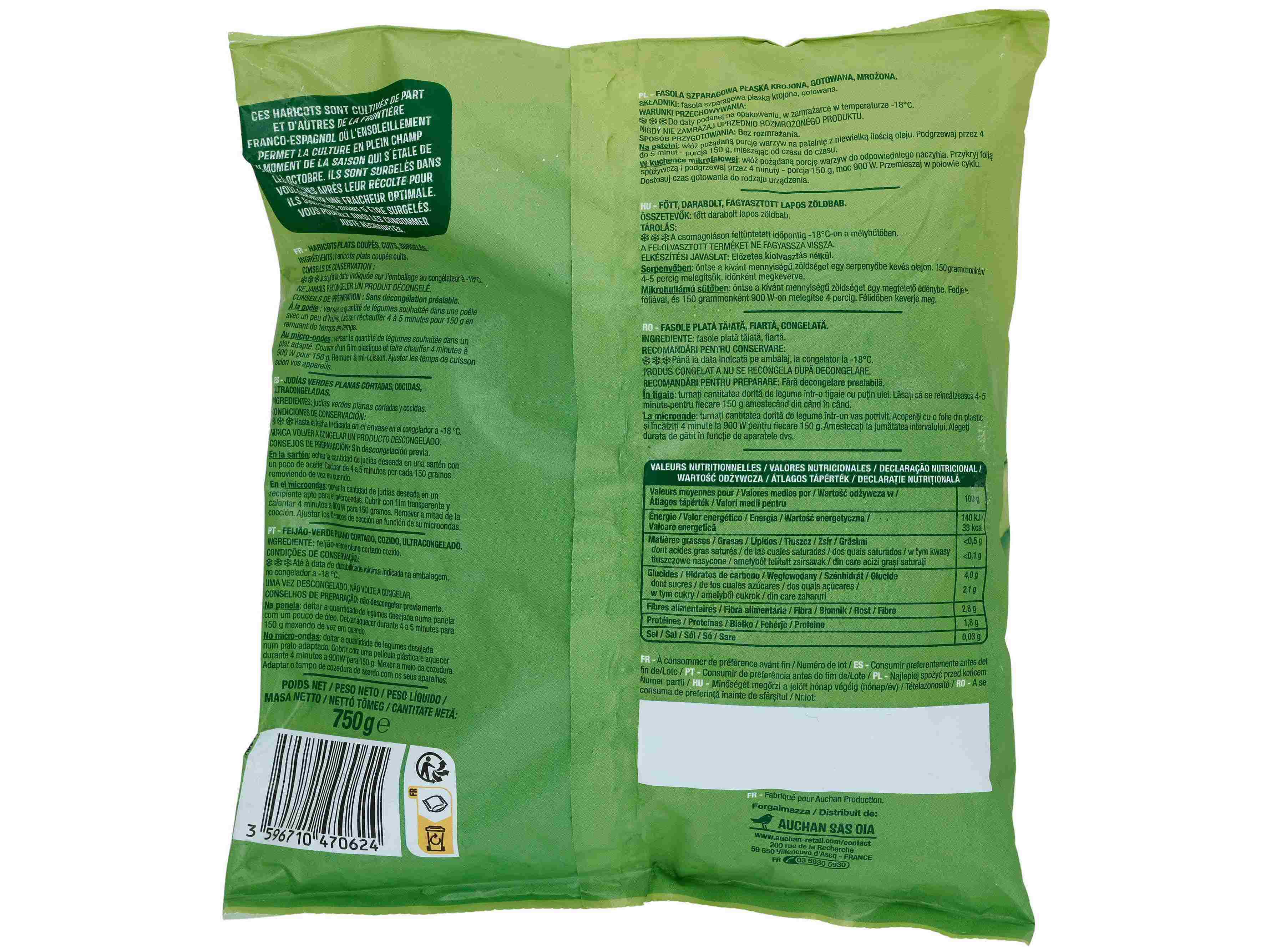 FEIJ&Atilde;O VERDE AUCHAN PLANO COZIDO 750G image number 1