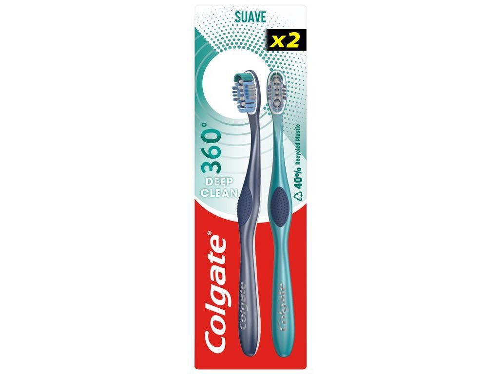 ESCOVA DE DENTES COLGATE 360 SUAVE PACK 2UN