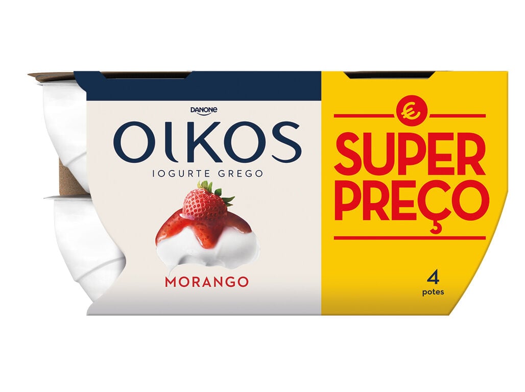 IOGURTE OIKOS DANONE GREGO MORANGO 4X110G