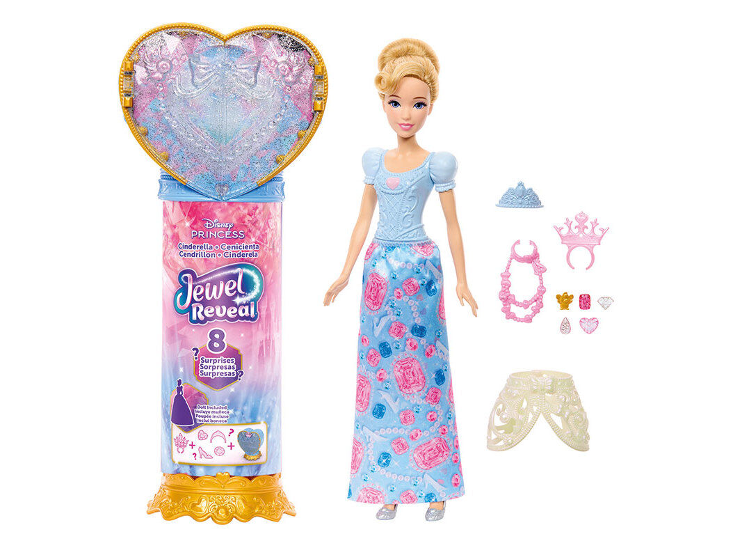 BONECA CINDERELA PRINCESAS DISNEY JOIAS REVEAL image number 0