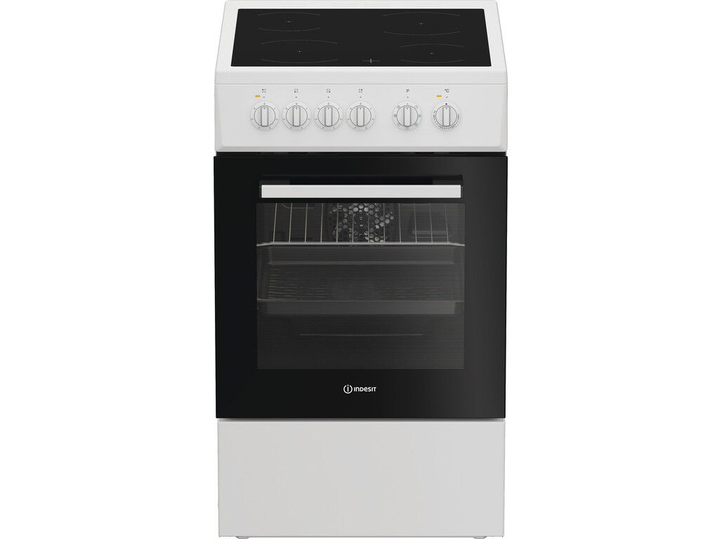 FOG&Atilde;O VITROCER&Acirc;MICA INDESIT I5V8PMW I5V8PMW 50CM BRANCO COM 4 ZONAS E FORNO 55L