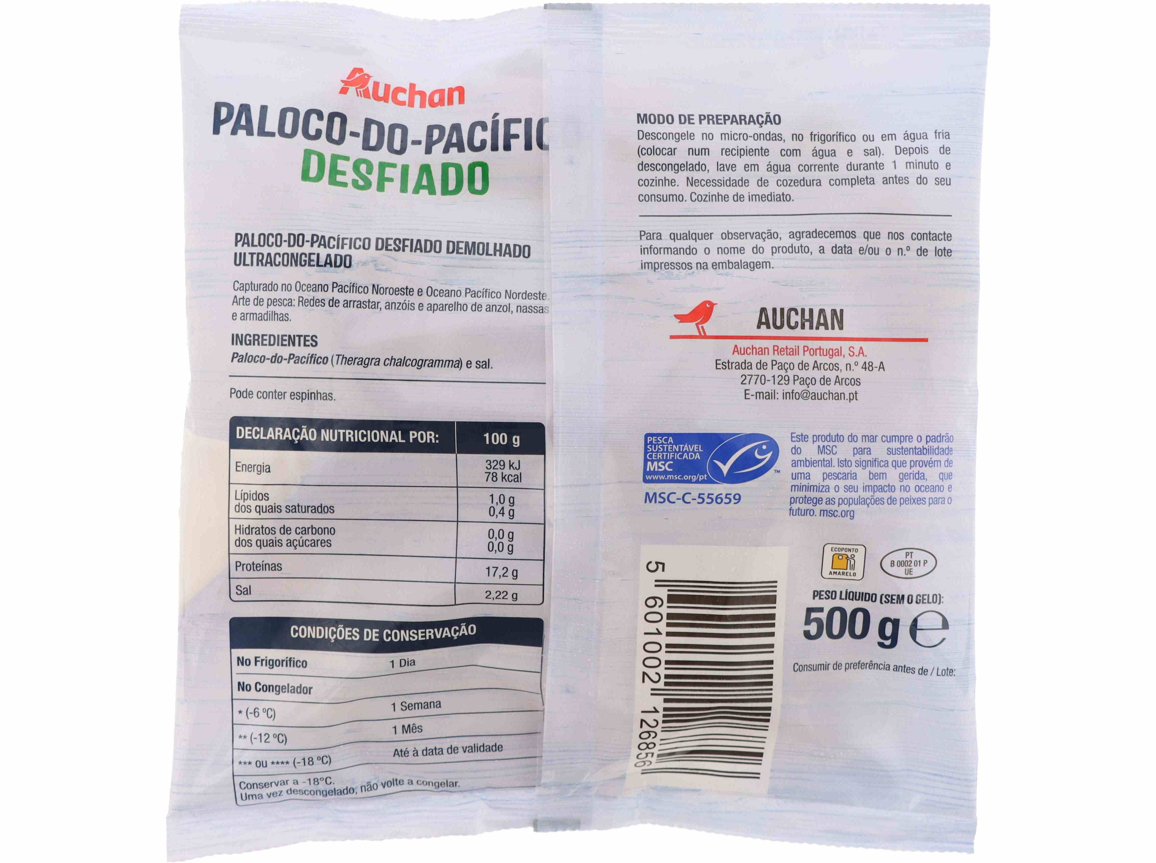 PALOCO DO PAC&Iacute;FICO AUCHAN DESFIADO DEMOLHADO MSC 500G image number 1