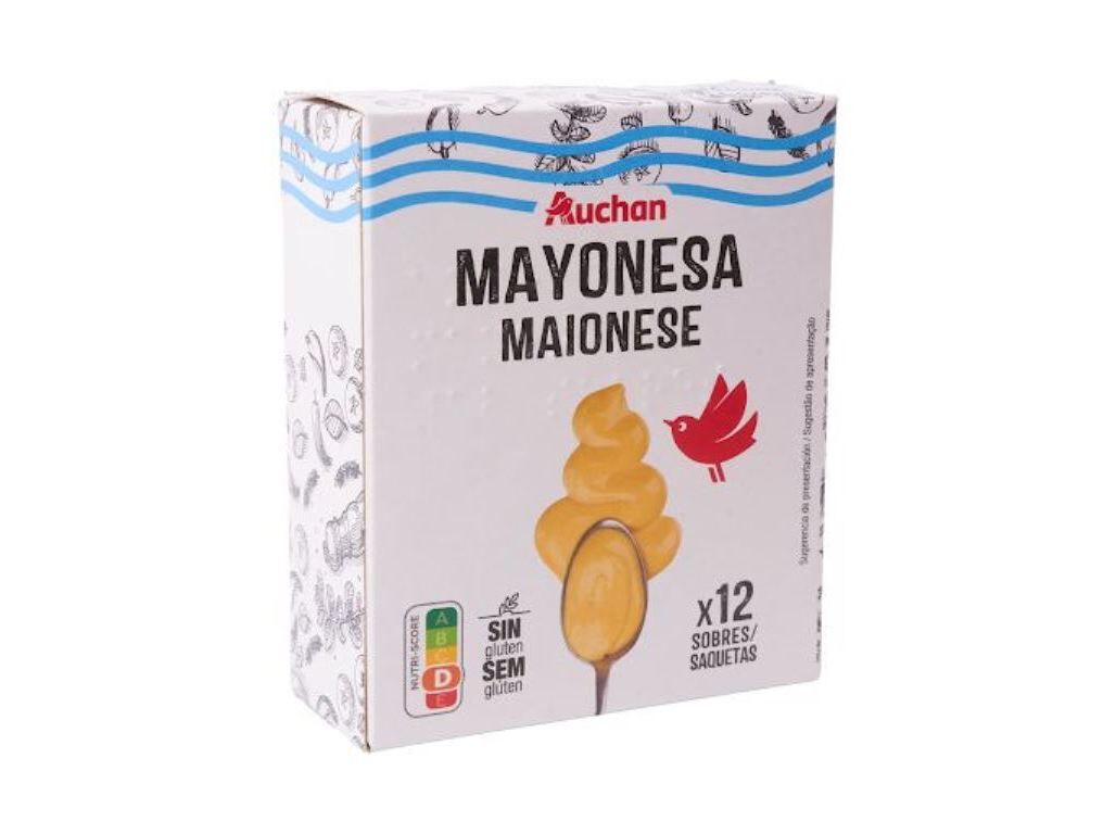 MAIONESE AUCHAN MONODOSES 168 ML 12UN image number 0