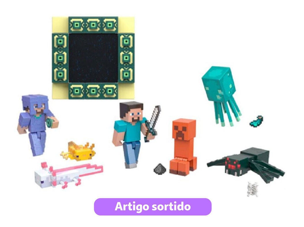 FIGURAS CRAFT-A-BLOCK MINECRAFT MODELOS SORTIDOS image number 0