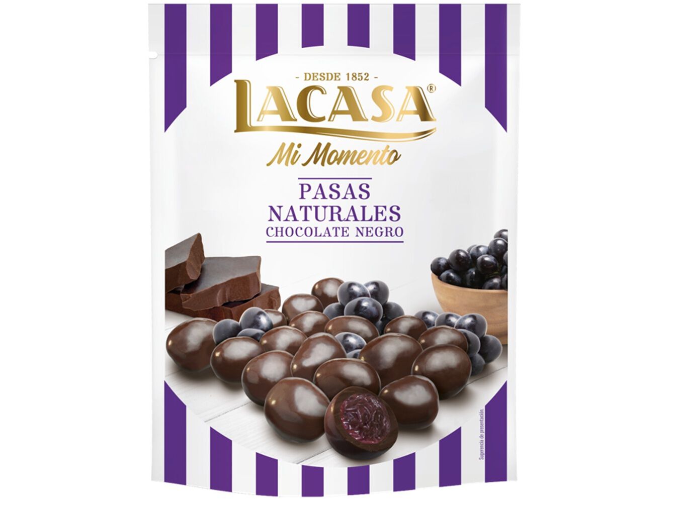 DRAGEIAS CHOCOLATE NEGRO LACASA PASSAS 150G image number 1