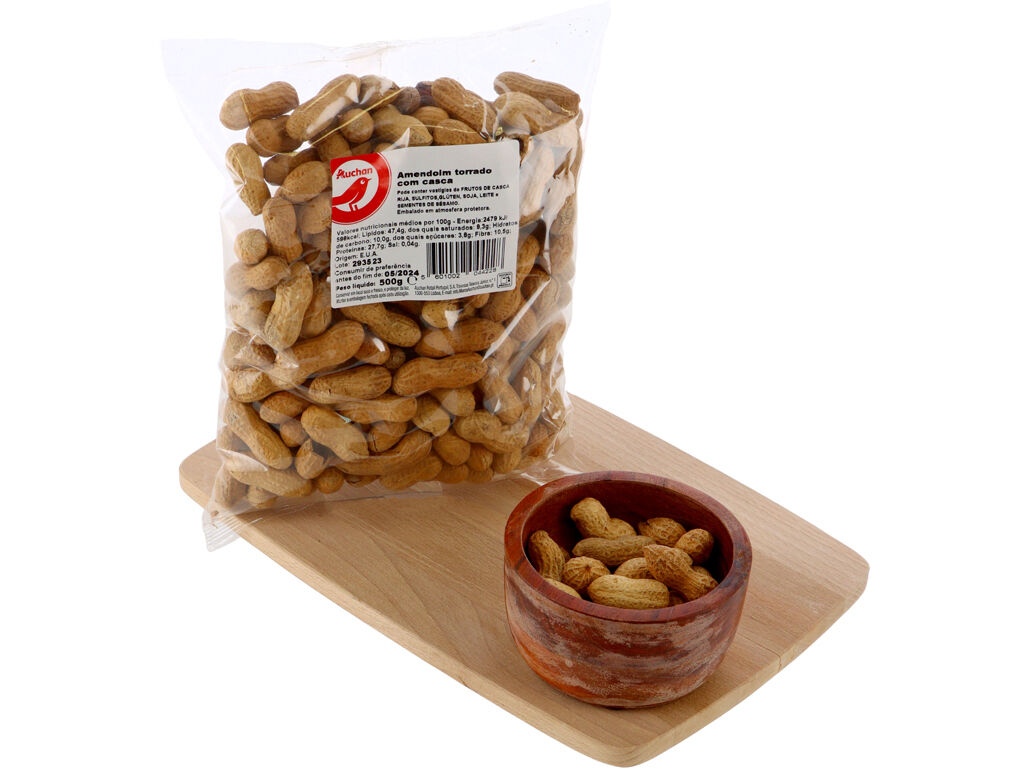 AMENDOIM COM CASCA TORRADO AUCHAN 500G