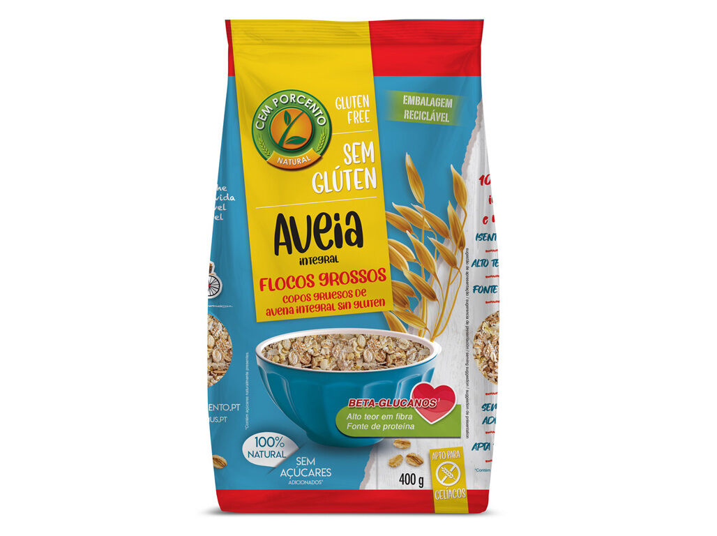 FLOCOS CEM PORCENTO AVEIA GROSSOS SEM GL&Uacute;TEN 400G image number 0