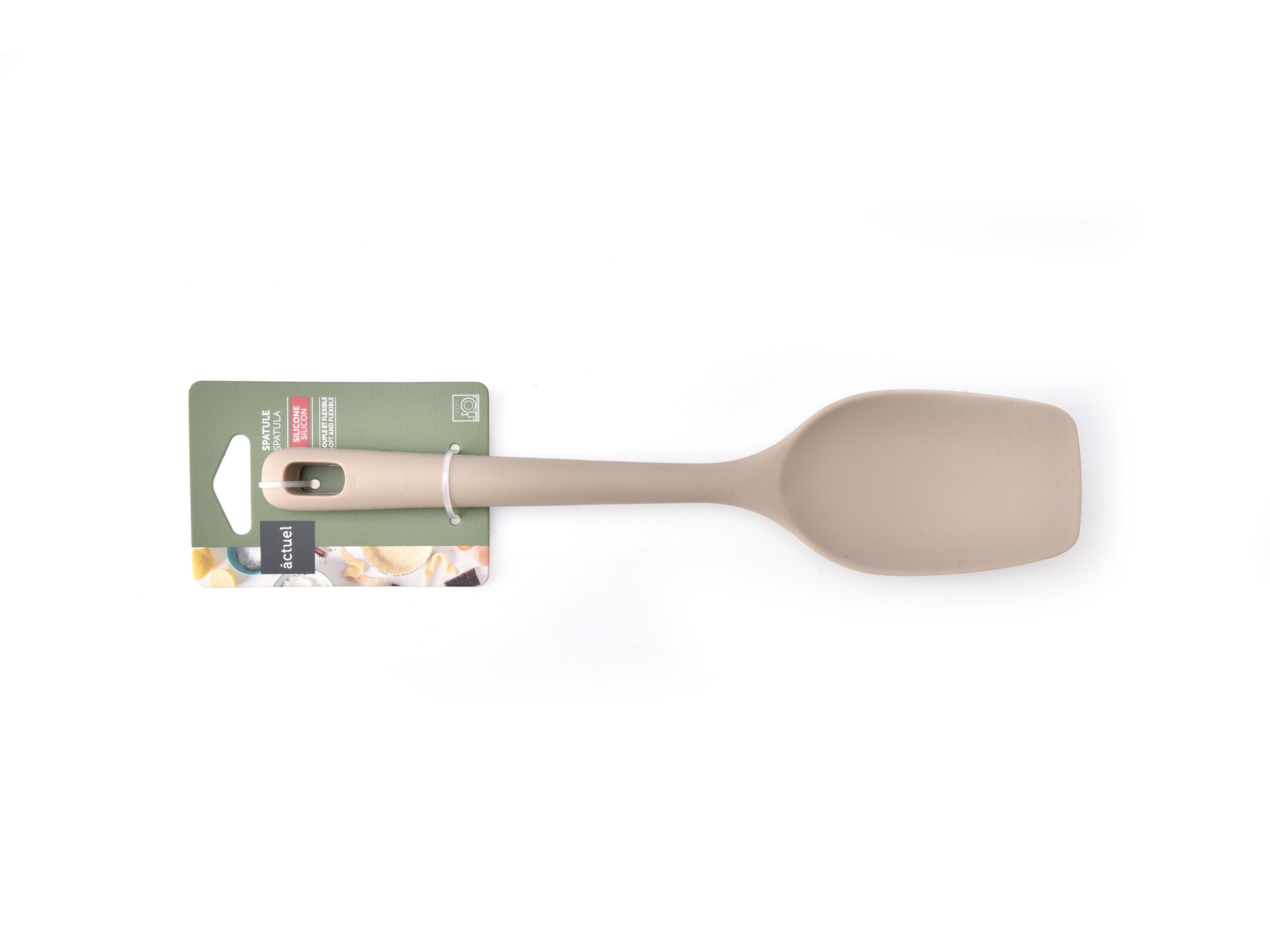 COLHER ESP&Aacute;TULA ACTUEL SILICONE BEGE 27CM image number 0