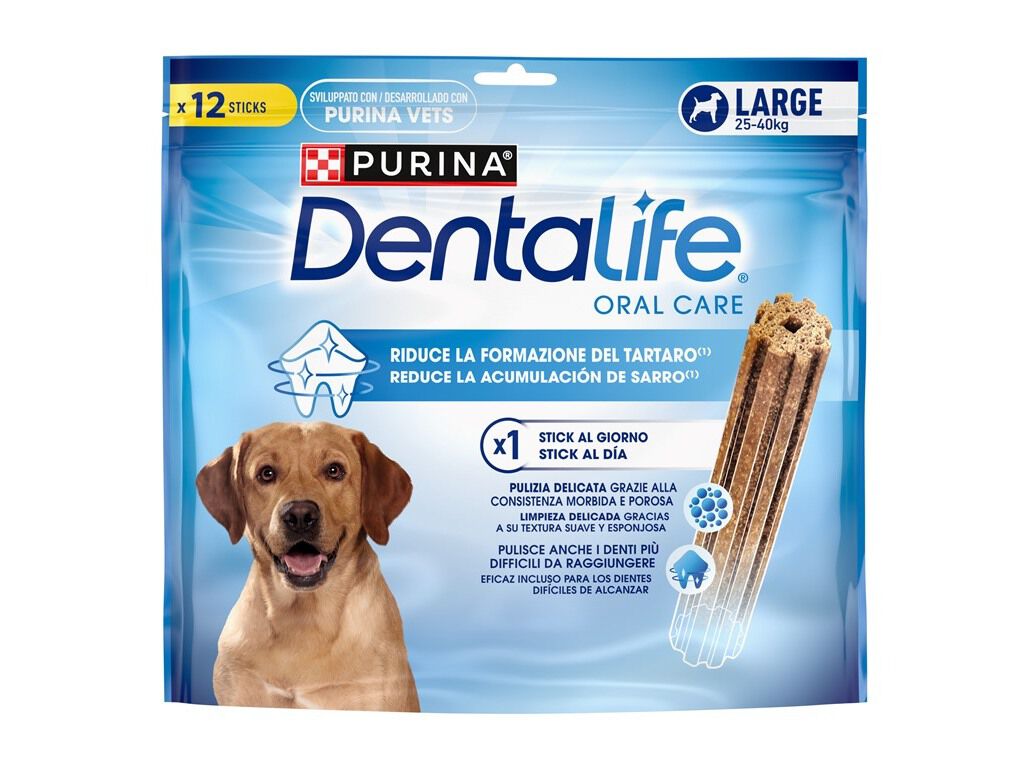 SNACKS PARA C&Atilde;O PURINA DENTALIFE RA&Ccedil;A GRANDE 12 UNIDADES 426G image number 0