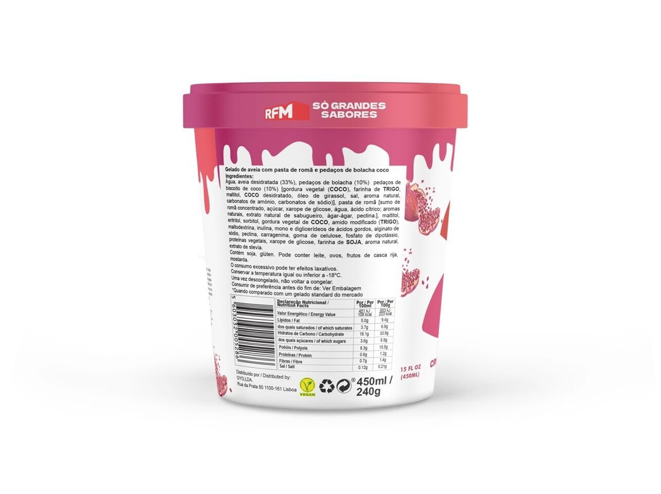 GELADO VEGAN SWEE ROM&Atilde;- TICO CRUNCHY COCONUT COOKIES 450ML image number 1