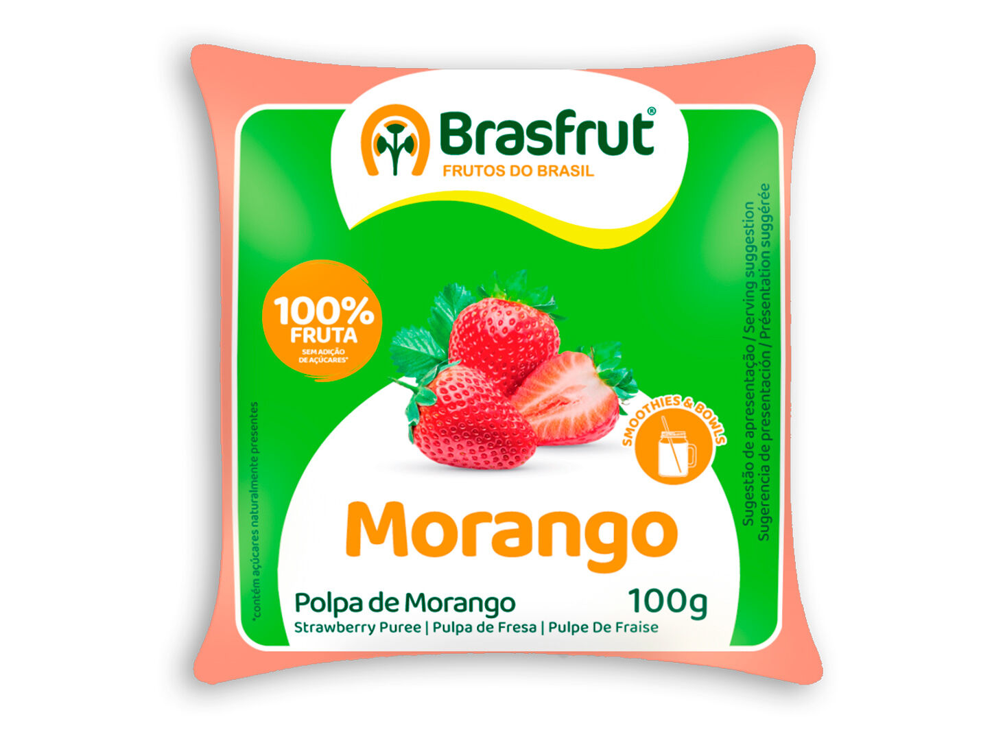 POLPA BRASFRUT DE FRUTA MORANGO 100G