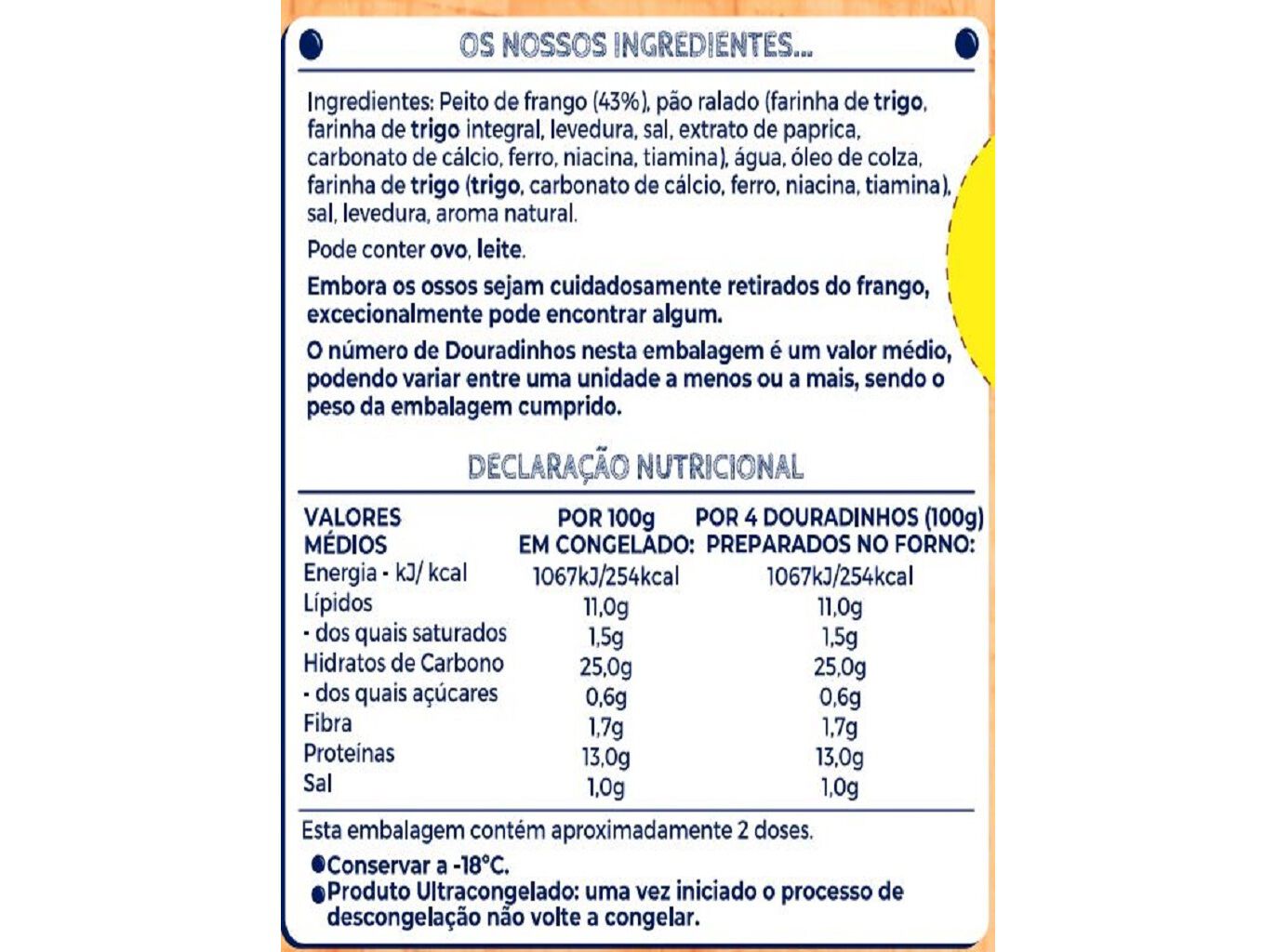 DOURADINHOS IGLO FRANGO 10UN 250G image number 1