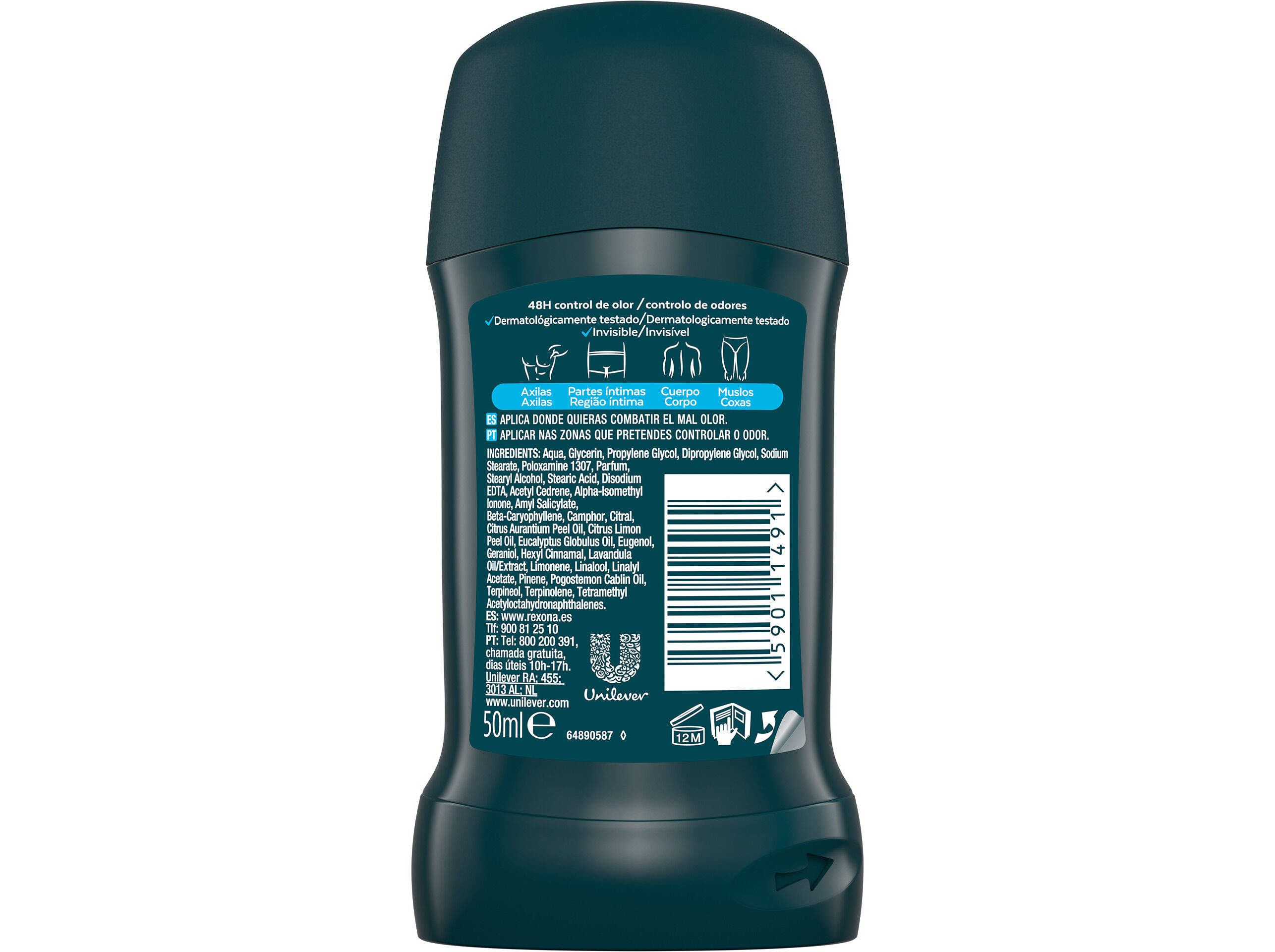 DESODORIZANTE STICK REXONA MEN PARA TODO O CORPO OCEAN RUSH 50ML image number 2