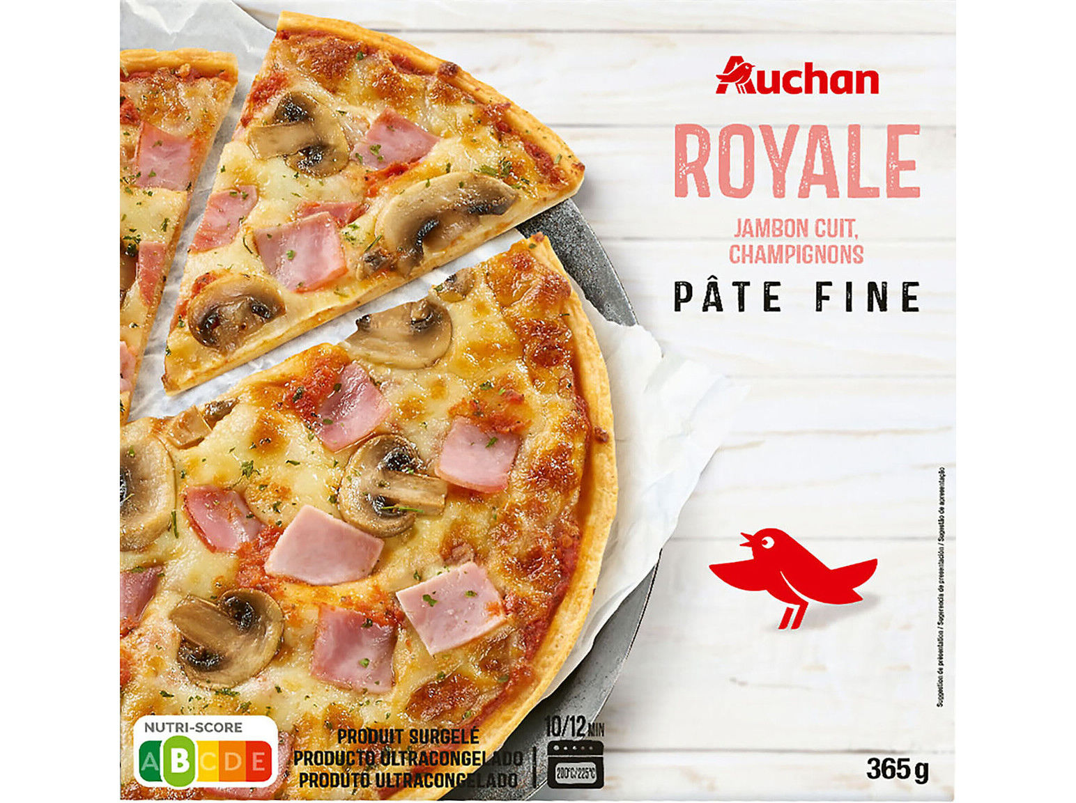 PIZZA AUCHAN MASSA FINA ROYALE 365G image number 0