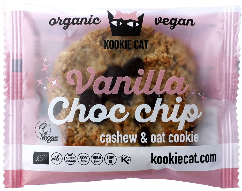 BOLACHA KOOKIE CAT BAUNILHA E PEPITAS CHOCOLATE 50G