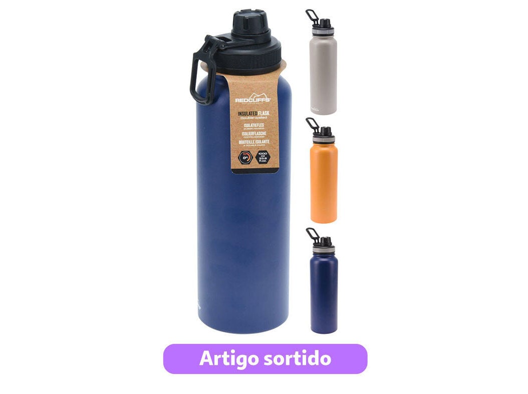 GARRAFA T&Eacute;RMICA INOX 1L CORES SORTIDAS