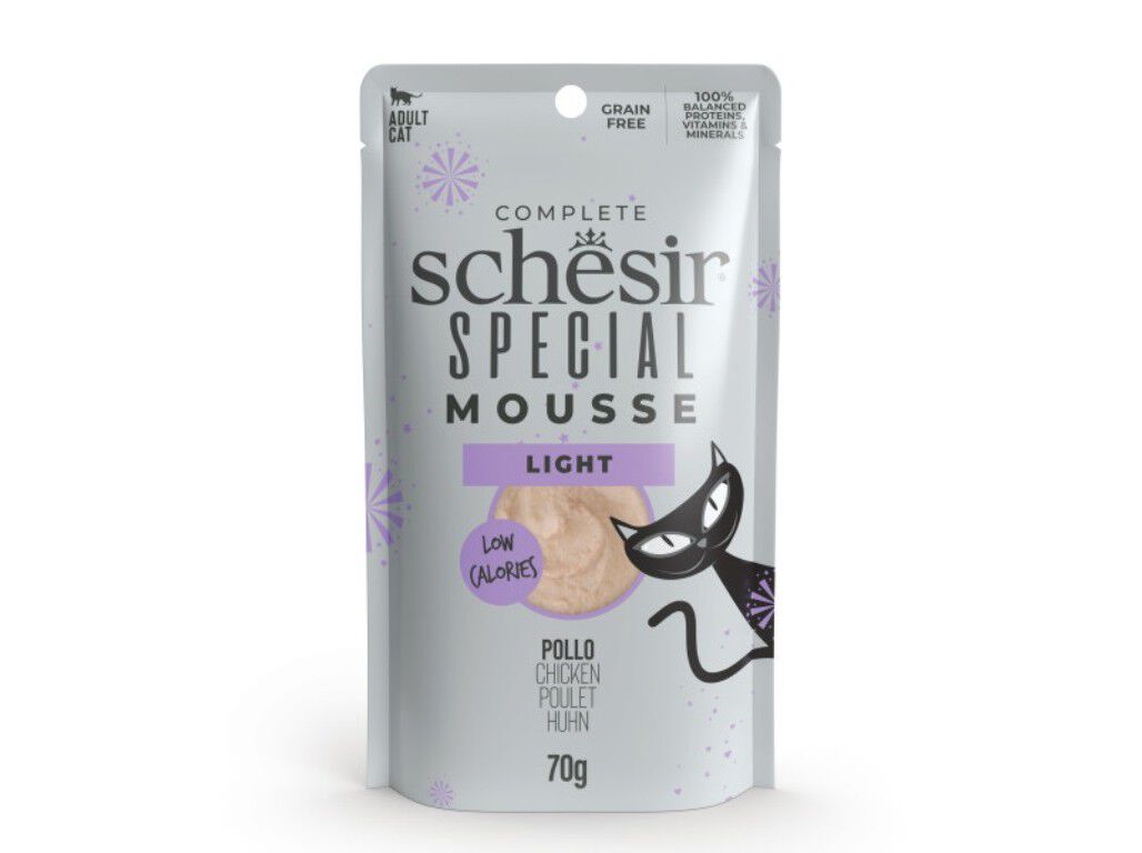 COMIDA H&Uacute;MIDA GATO SCHESIR LIGHT FRANGO 70G image number 0