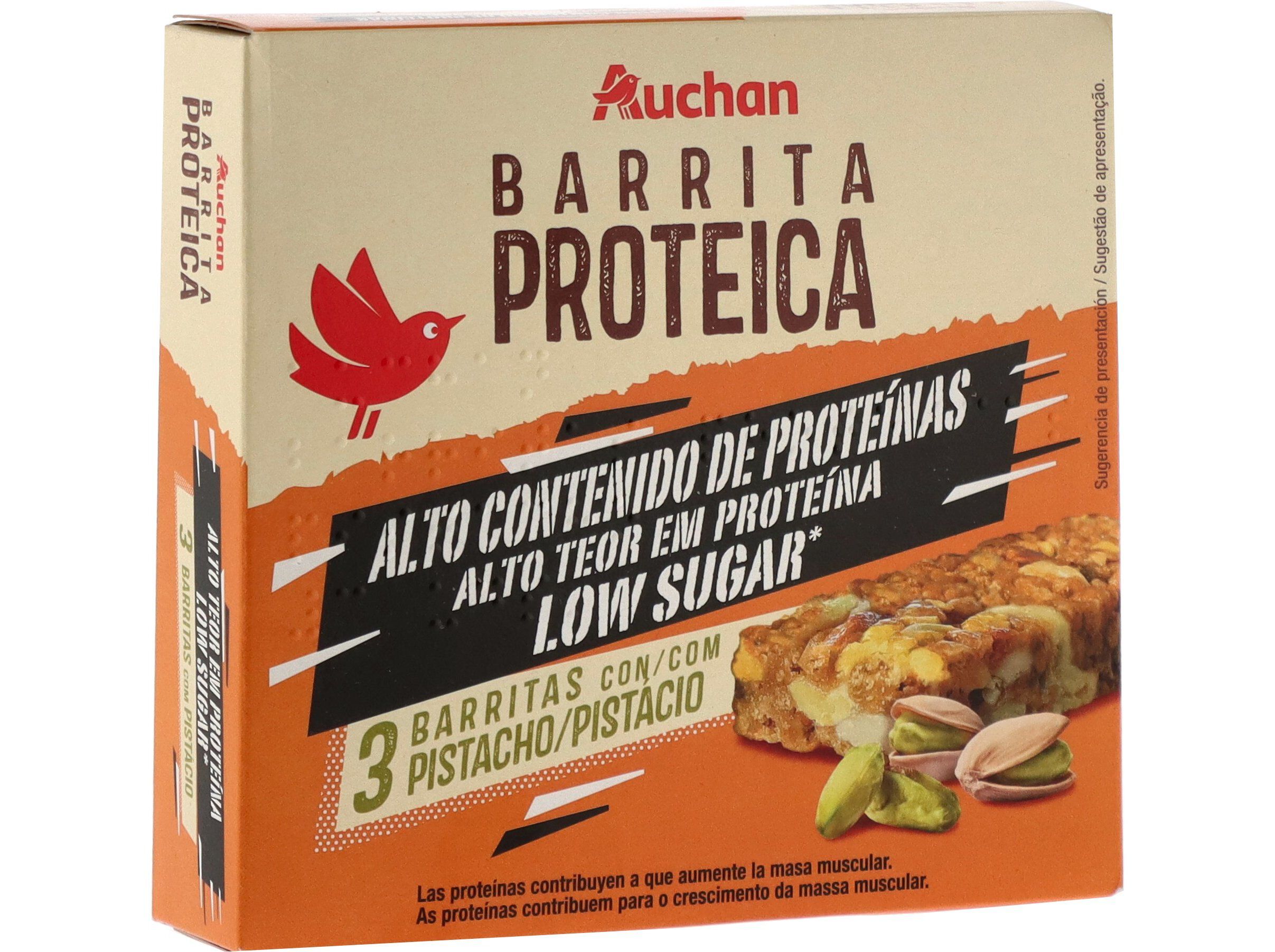 BARRITA PROTEICA AUCHAN COM PIST&Aacute;CIO 3UN 105G image number 1