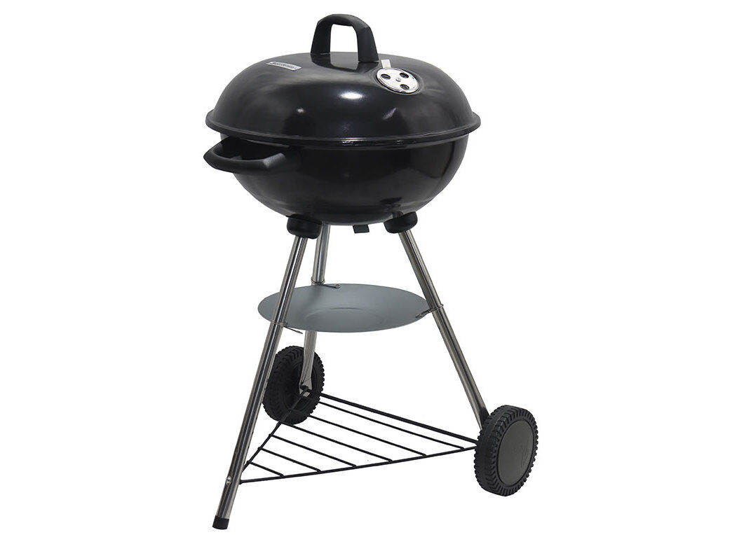 BARBECUE A CARV&Atilde;O COM TAMPA GARDENSTAR PRETO 50X51X80CM