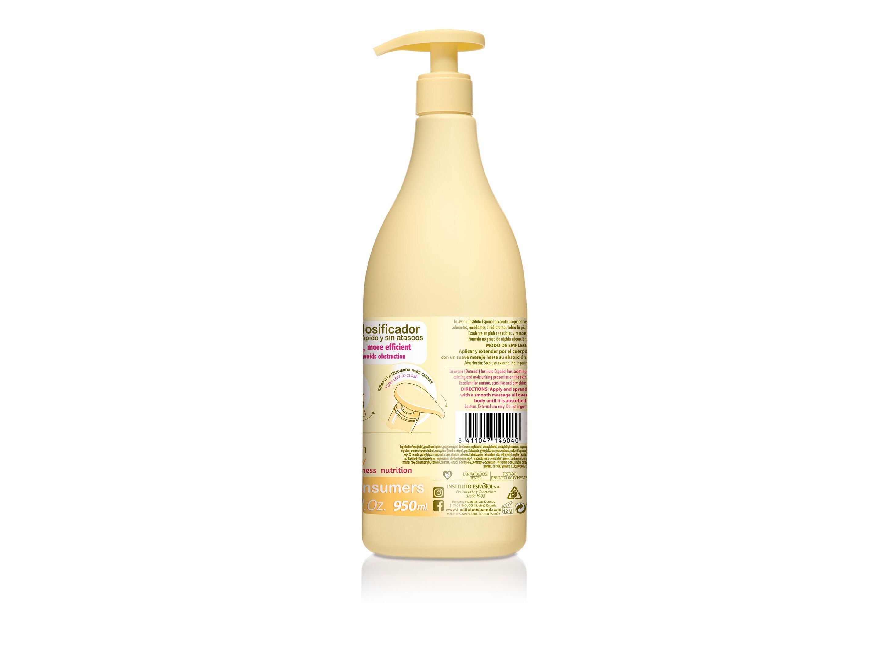 LO&Ccedil;&Atilde;O CORPORAL INSTITUTO ESPA&Ntilde;OL AVEIA 950ML image number 1