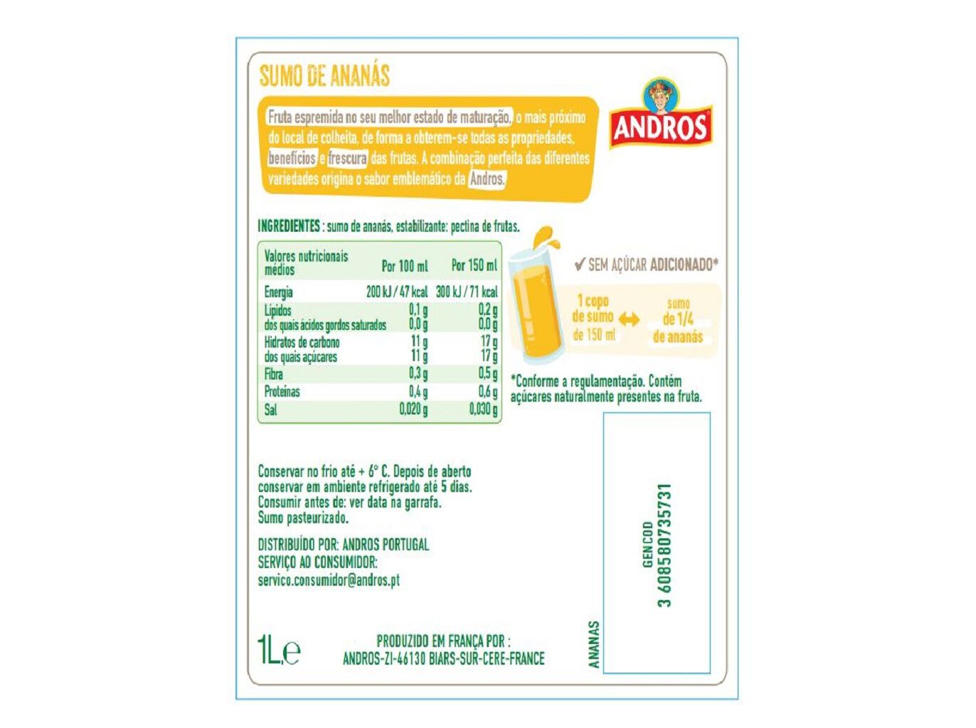 SUMO ANDROS ANAN&Aacute;S 1L image number 1