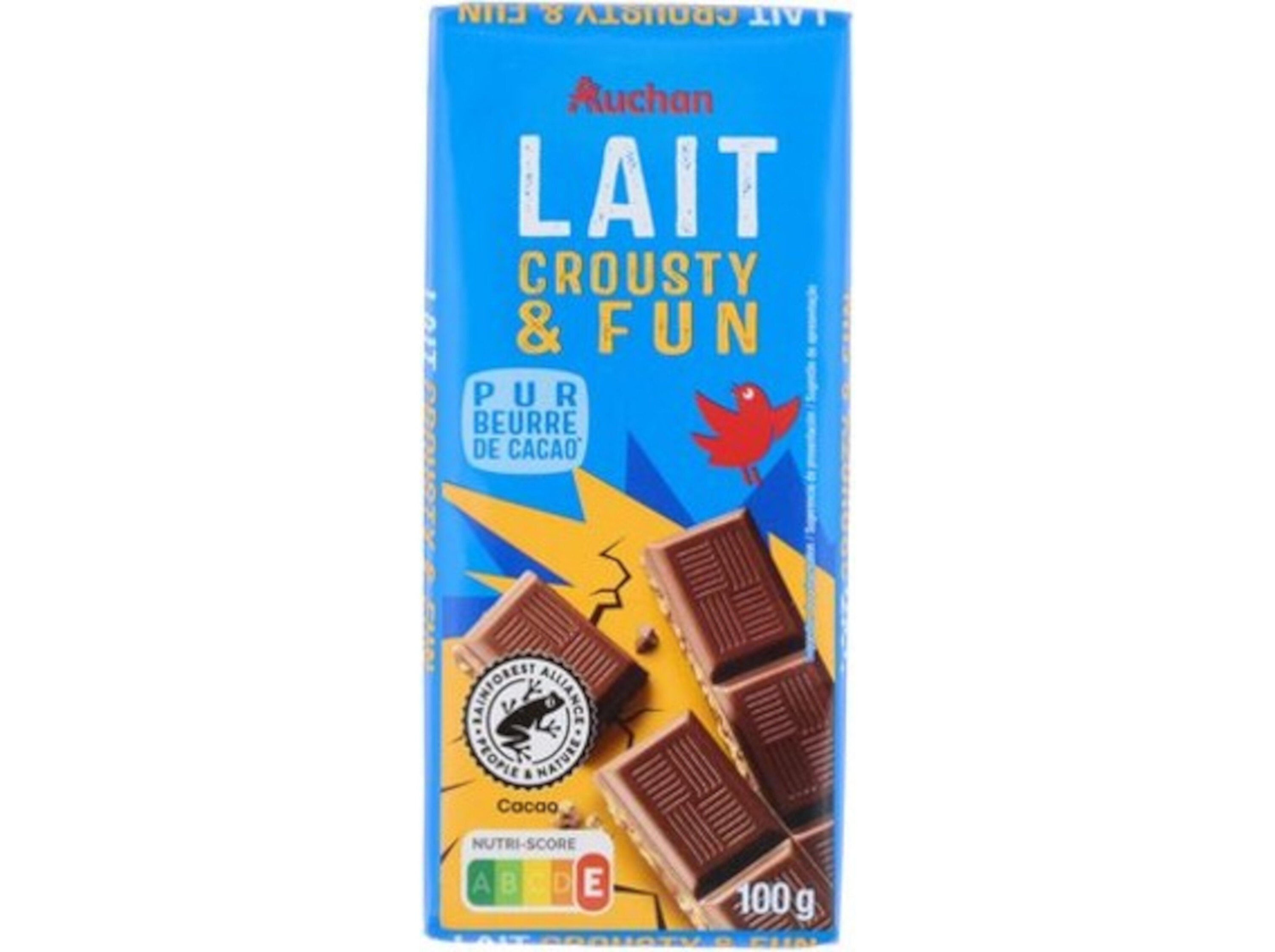 CHOCOLATE DE LEITE AUCHAN CEREAIS CROCANTES 100G