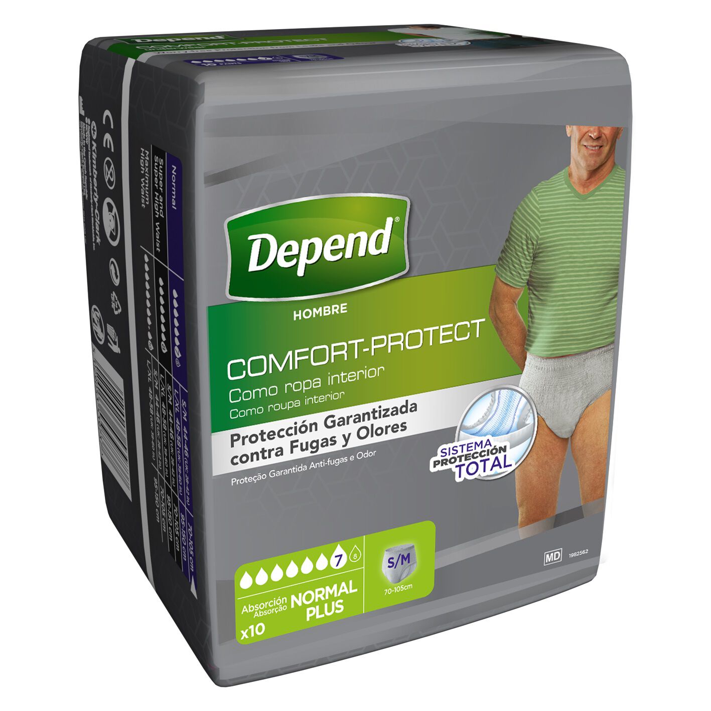 Cuecas Incontin&ecirc;ncia Depend Normal Homem S/M 10UN image number 0