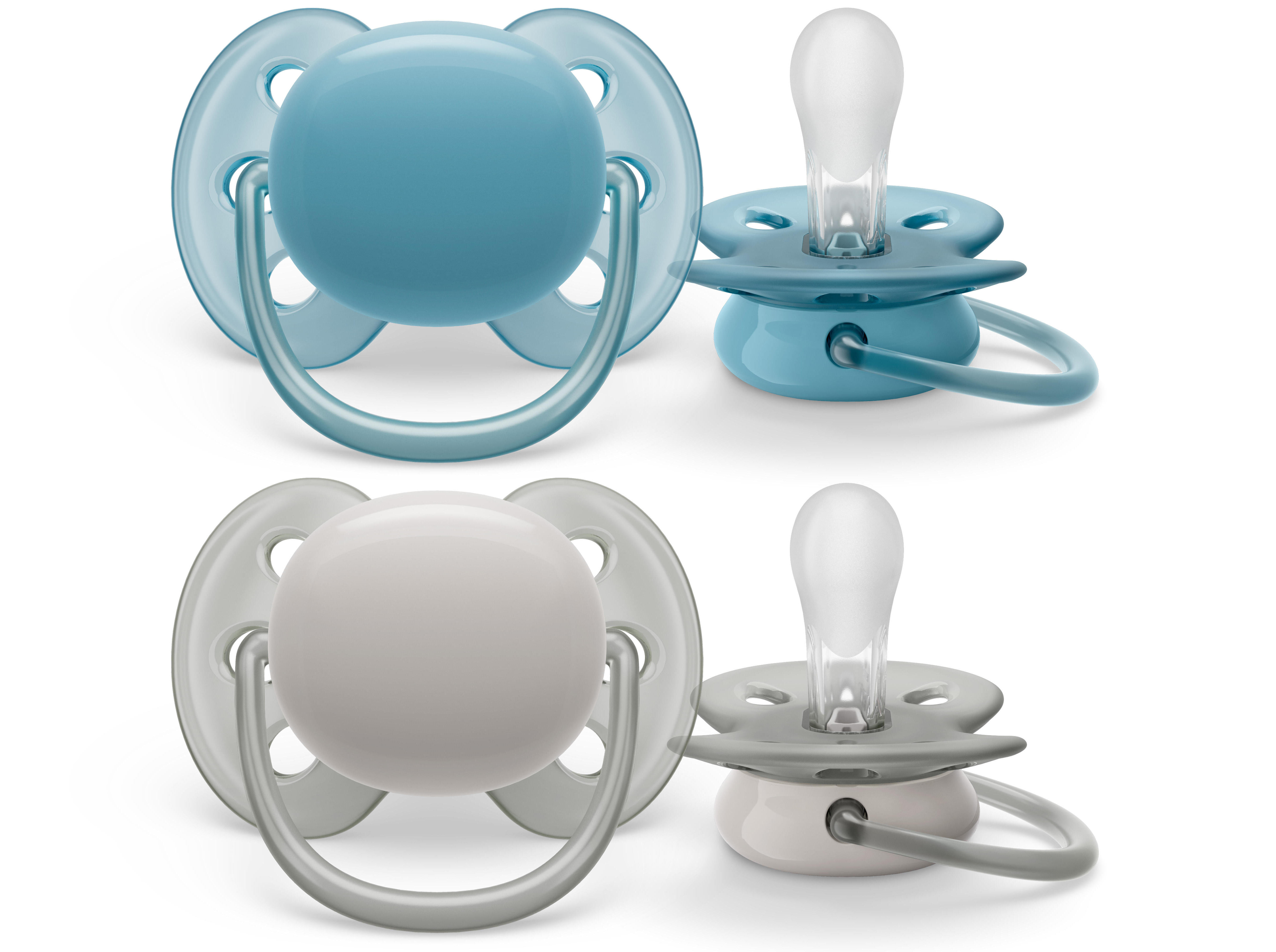 CHUPETA AVENT ULTRA SOFT AZ/CINZ 6-18M 2 UN image number 1