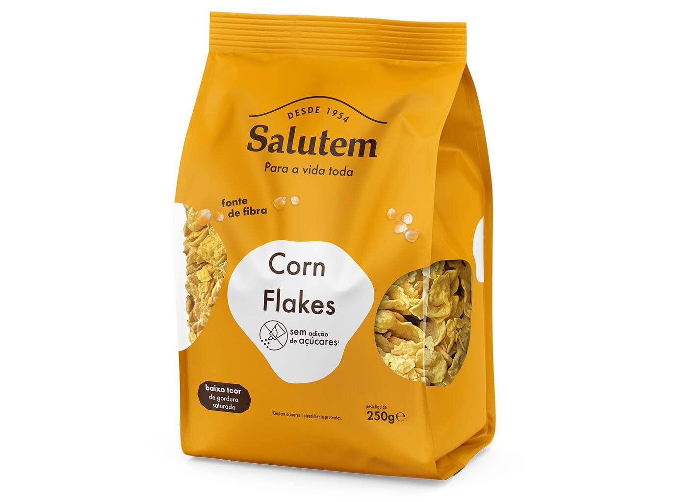 CEREAIS SALUTEM CORNFLAKES SEM A&Ccedil;&Uacute;CAR 250G