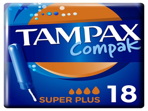 Tampões Compak Super Plus com Aplicador Tampax 18 un image number 0