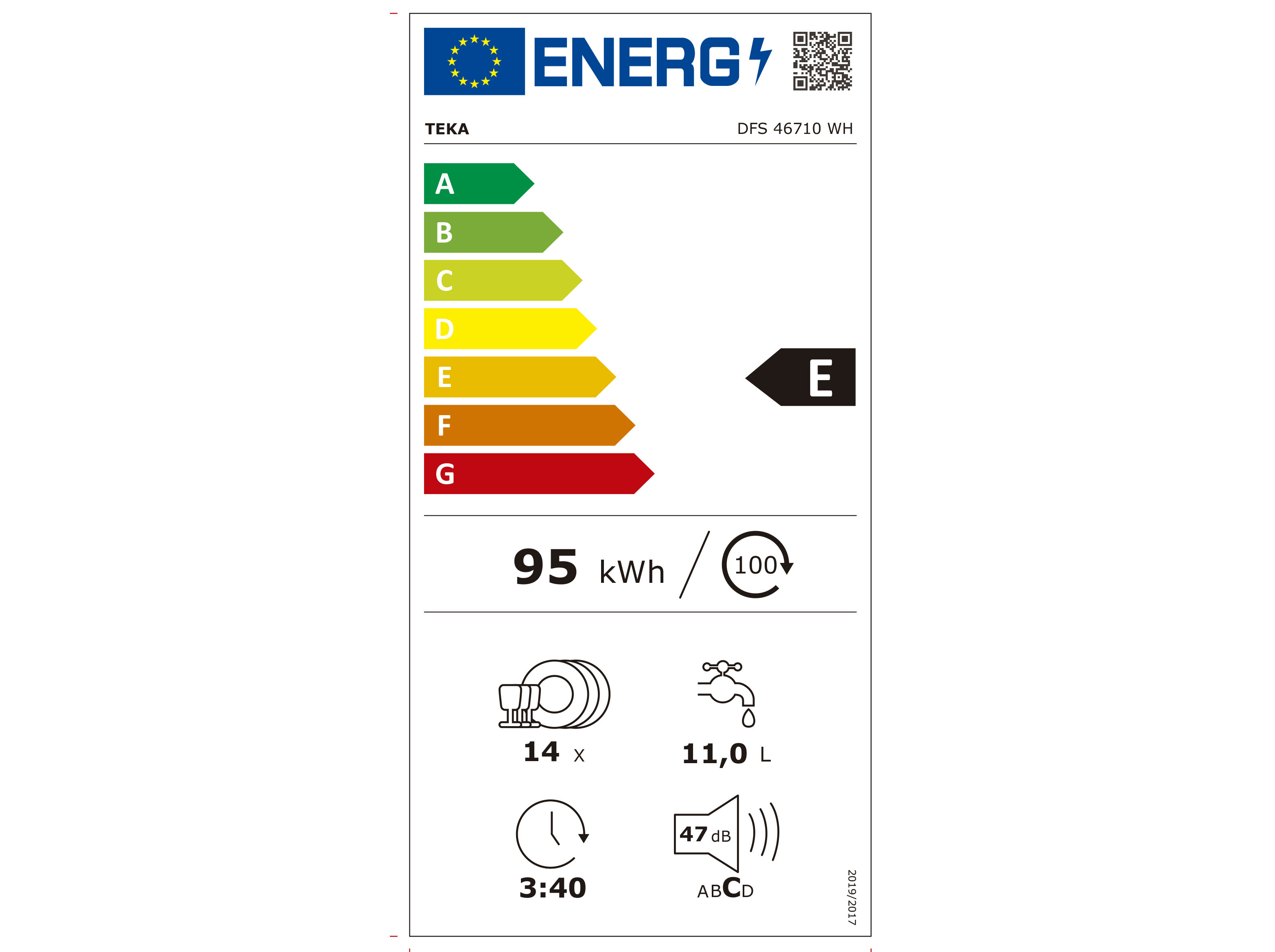 MAQUINA DE LAVAR LOI&Ccedil;A TEKA DFS 46710 WH BRANCO 14 CONJUNTOS E image number 4