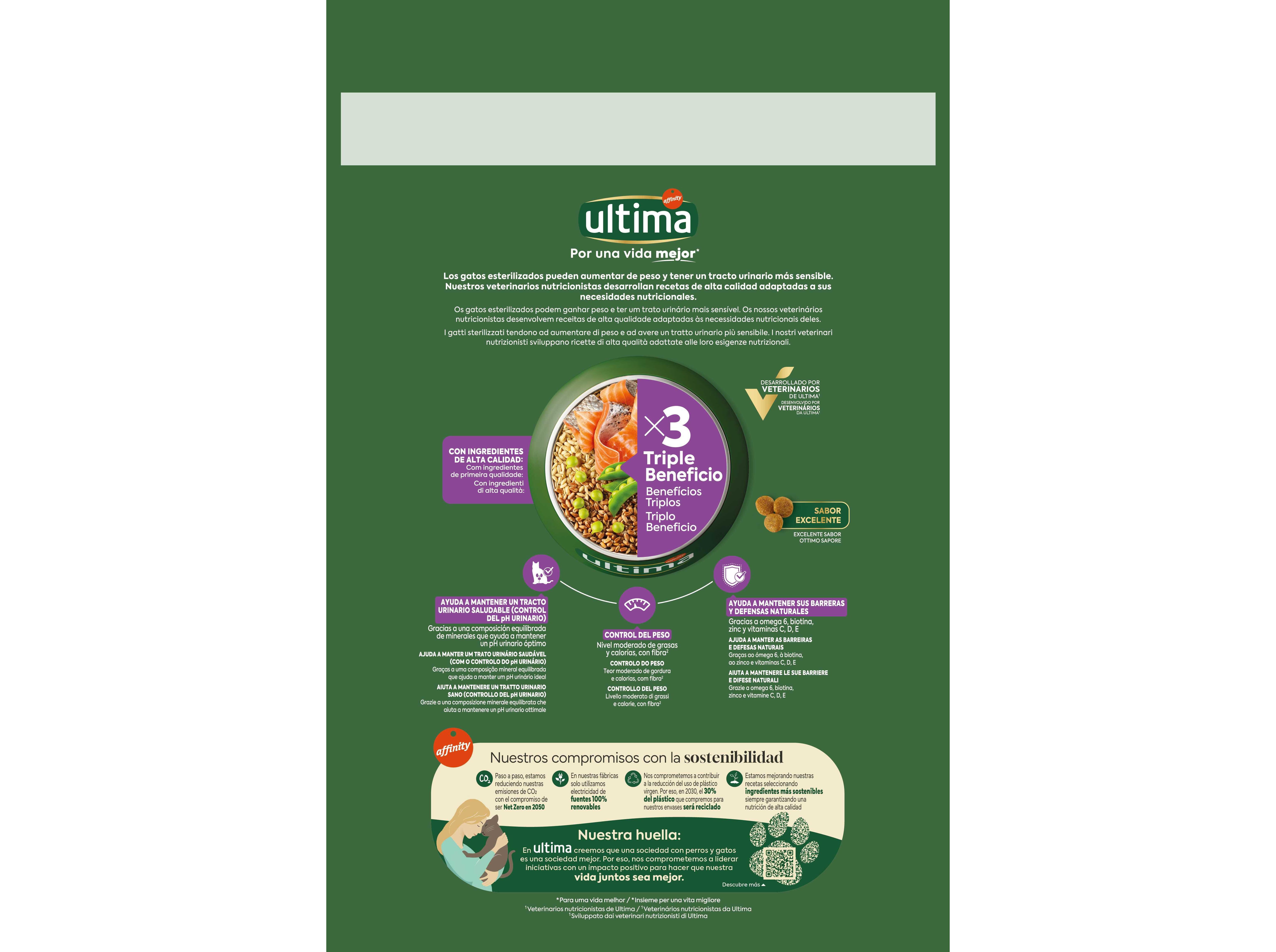 RA&Ccedil;&Atilde;O GATO ULTIMA ESTERILIZADO SALM&Atilde;O 2.5KG image number 1