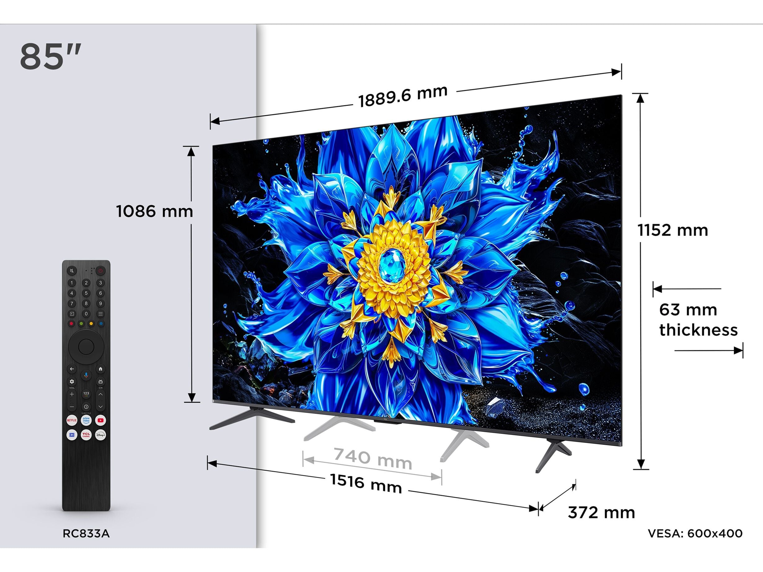 TV TCL 85P8L 85'' MINILED 144HZ image number 4