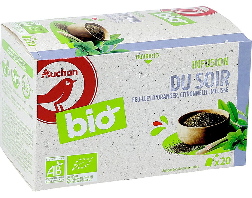 INFUS&Atilde;O AUCHAN BIO DA NOITE 20 SAQUETAS