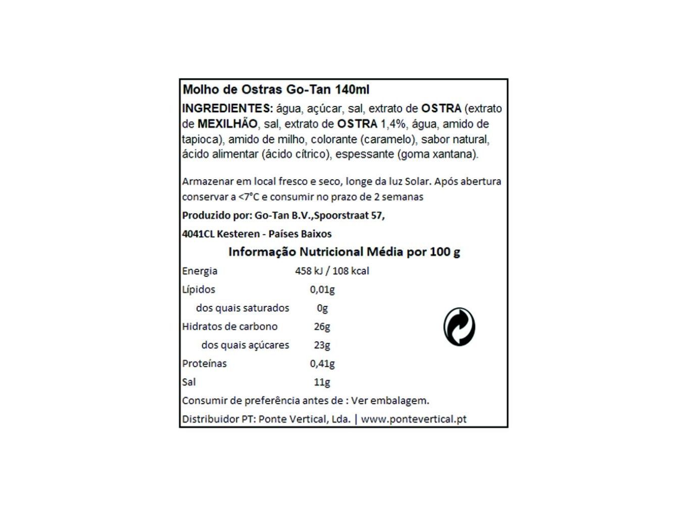 MOLHOS GO TAN OSTRAS 140ML image number 1
