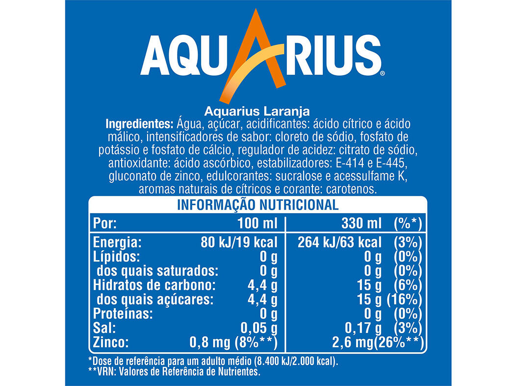 BEBIDA AQUARIUS LARANJA 0.5L (SDR) image number 1