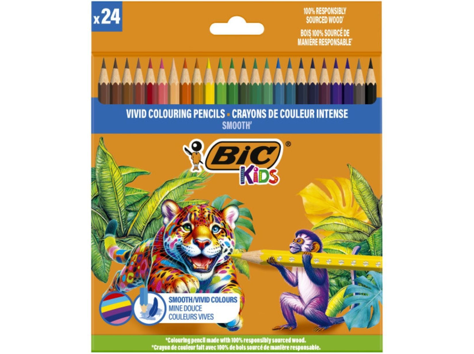 L&Aacute;PIS DE COR BIC KIDS 24 UNIDADES