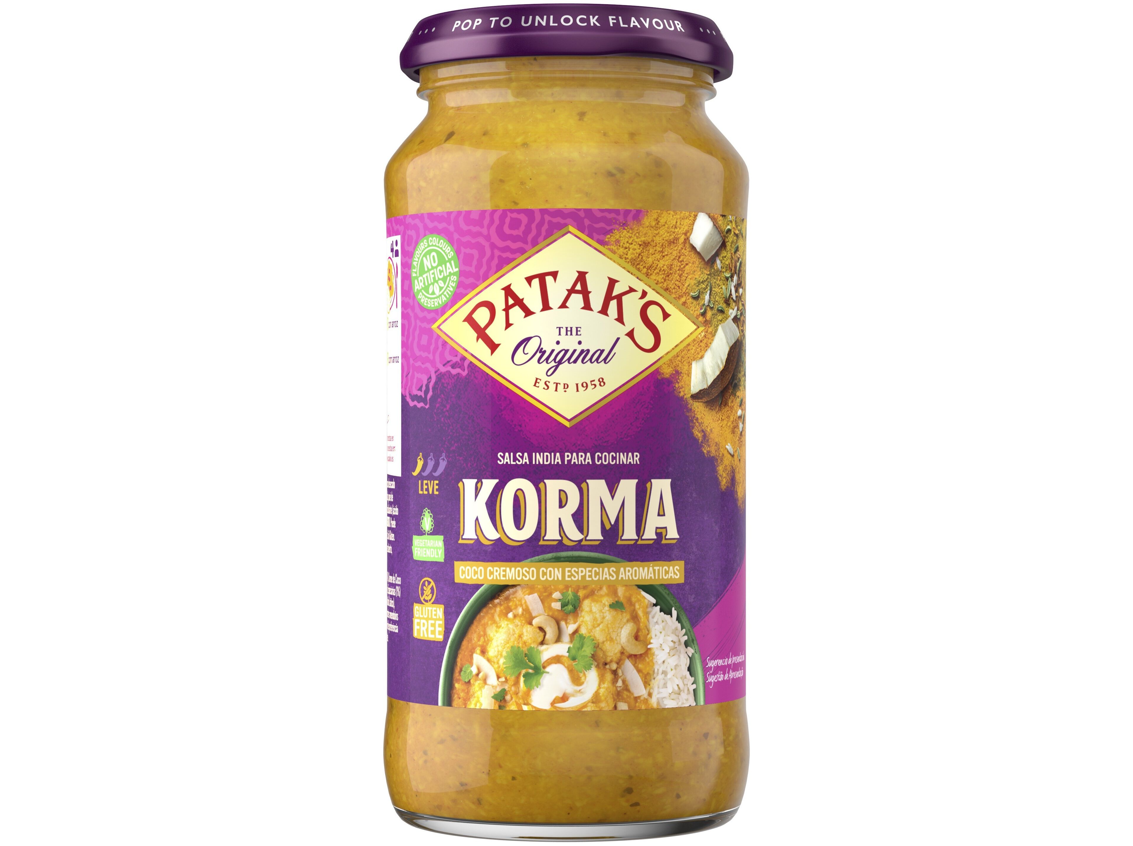 MOLHO PATAKS CARIL INDIANO KORMA 450G image number 1