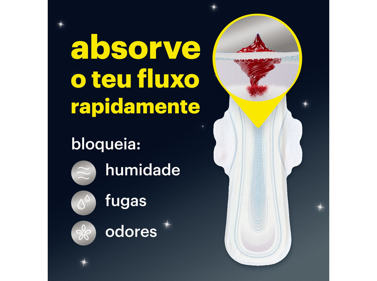 PENSOS HIGI&Eacute;NICOS COTTONLIKE NOITE EXTRA COM ABAS EVAX 16 UN image number 2