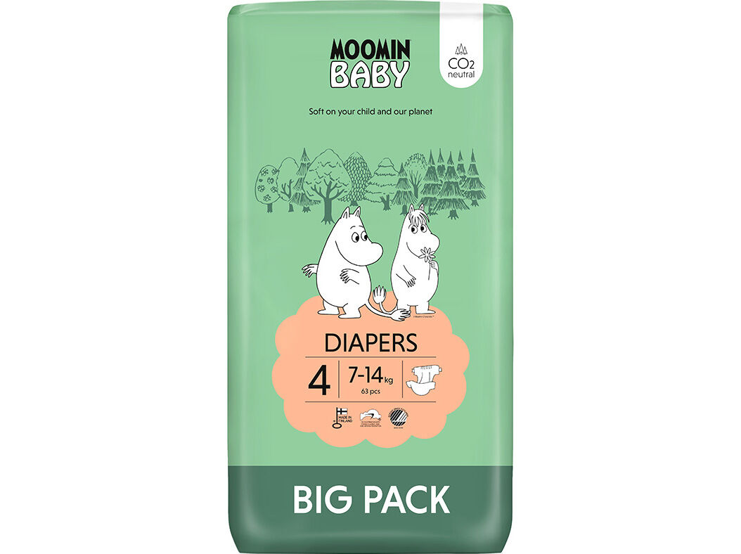 FRALDAS MOOMIN BABY T4 7-14KG 63UN image number 0